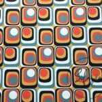 Green Red Geometric Vintage Fabric