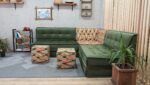 Green Velvet Floor Sofa Couch For Adult, Big Floor Pillows - Image 5