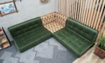 Green Velvet Floor Sofa Couch For Adult, Big Floor Pillows - Image 7