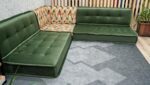 Green Velvet Floor Sofa Couch For Adult, Big Floor Pillows - Image 8