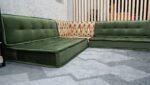 Green Velvet Floor Sofa Couch For Adult, Big Floor Pillows - Image 9