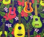 Guitar Patterned Drapery and Sofa Fabric - Image 3
