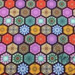 Honeycomb Ethnic Motif Throw Pillow and Curtain Fabric