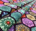 Honeycomb Ethnic Motif Throw Pillow and Curtain Fabric - Image 5