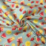 Ice Cream Patterned Curtain and Sofa Fabric