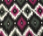 Khaki Fuchsia Ikat Fabric