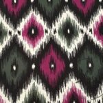 Khaki Fuchsia Ikat Fabric