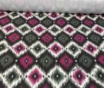 Khaki Fuchsia Ikat Fabric - Image 4