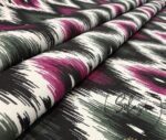Khaki Fuchsia Ikat Fabric - Image 7