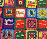 Knit Patterned Patchwork Fabric - Image 5