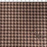 Large Brown Powder Houndstooth Pattern Fabric with Linen Effect