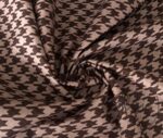 Large Brown Powder Houndstooth Pattern Fabric with Linen Effect - Image 5
