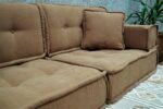 Low to Ground Couch, Camel Color Floor Pillows for Adults - Image 8
