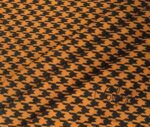 Large Orange Black Houndstooth Pattern Fabric with Linen Effect - Image 6