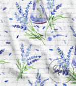 Lavender Garden White Background Patterned Fabric - Image 4