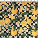 Lemon Checker Pattern Sofa and Curtain Fabric