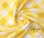Lemon Large Gingham Patterned Fabric - Image 3