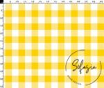 Lemon Large Gingham Patterned Fabric