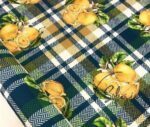 Lemon Patterned Sofa and Curtain Fabric on Plaid