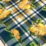 Lemon Patterned Sofa and Curtain Fabric on Plaid
