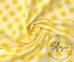 Lemon Small Gingham Patterned Fabric - Image 3