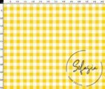 Lemon Small Gingham Patterned Fabric