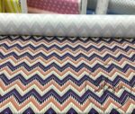 Lilac Pink Zigzag Patterned Curtain and Sofa Fabric - Image 4