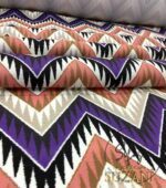 Lilac Pink Zigzag Patterned Curtain and Sofa Fabric - Image 6