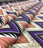 Lilac Pink Zigzag Patterned Curtain and Sofa Fabric - Image 7