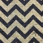Linen Effect Black Zigzag Patterned Fabric