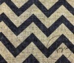 Linen Effect Black Zigzag Patterned Fabric - Image 4