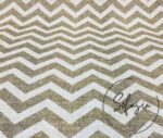 Linen Effect Brown White Zigzag Patterned Fabric - Image 5