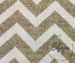 Linen Effect Brown White Zigzag Patterned Fabric - Image 7