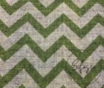 Linen Effect Green Zigzag Patterned Fabric - Image 3