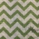 Linen Effect Green Zigzag Patterned Fabric