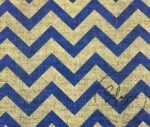 Linen Effect Navy Blue Zigzag Patterned Fabric