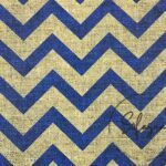 Linen Effect Navy Blue Zigzag Patterned Fabric