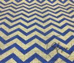 Linen Effect Navy Blue Zigzag Patterned Fabric - Image 5