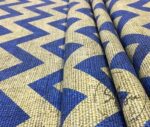 Linen Effect Navy Blue Zigzag Patterned Fabric - Image 7