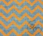 Linen Effect Orange Zigzag Pattern Fabric