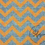 Linen Effect Orange Zigzag Pattern Fabric