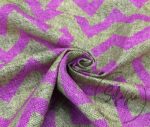 Linen Effect Pink Zigzag Pattern Fabric - Image 4
