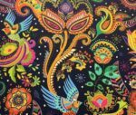 Mandala Patterned Bohemian Fabric (Black Background) - Image 3