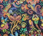 Mandala Patterned Bohemian Fabric (Black Background)