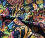 Mandala Patterned Bohemian Fabric (Black Background) - Image 6