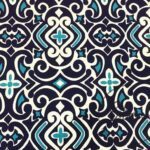 Marine Damask Patterned Fabric