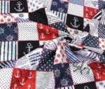 Marine Patterned Patchwork Fabric - Image 4