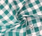 Mint Large Gingham Patterned Fabric - Image 3