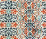 Mint-Orange Ethnic Patterned Fabric