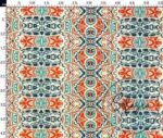 Mint-Orange Ethnic Patterned Fabric - Image 5